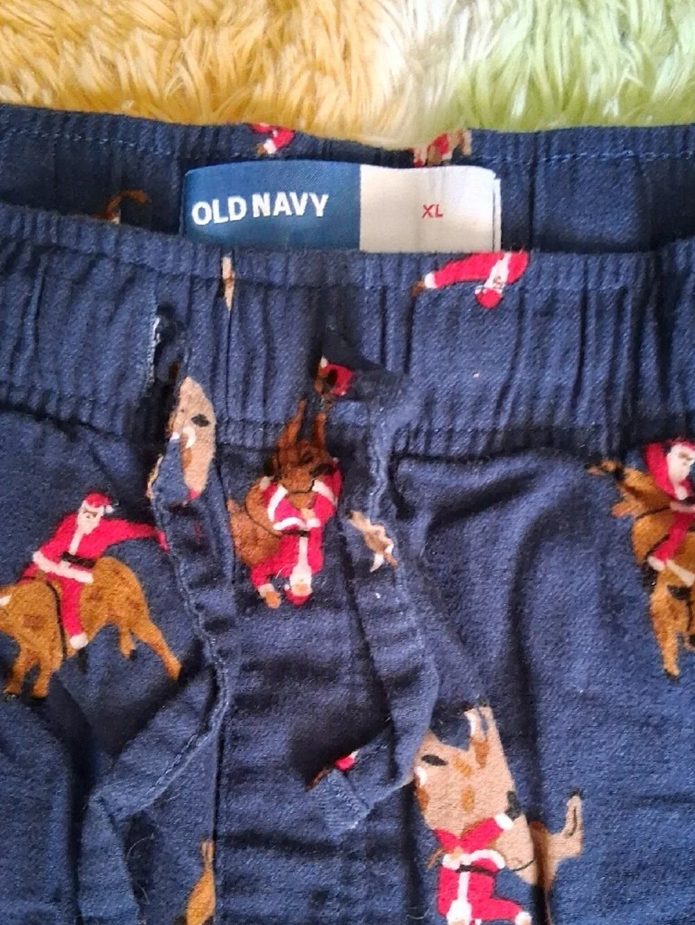 Old Navy Navy Blue Dog-Print Jogger Pants